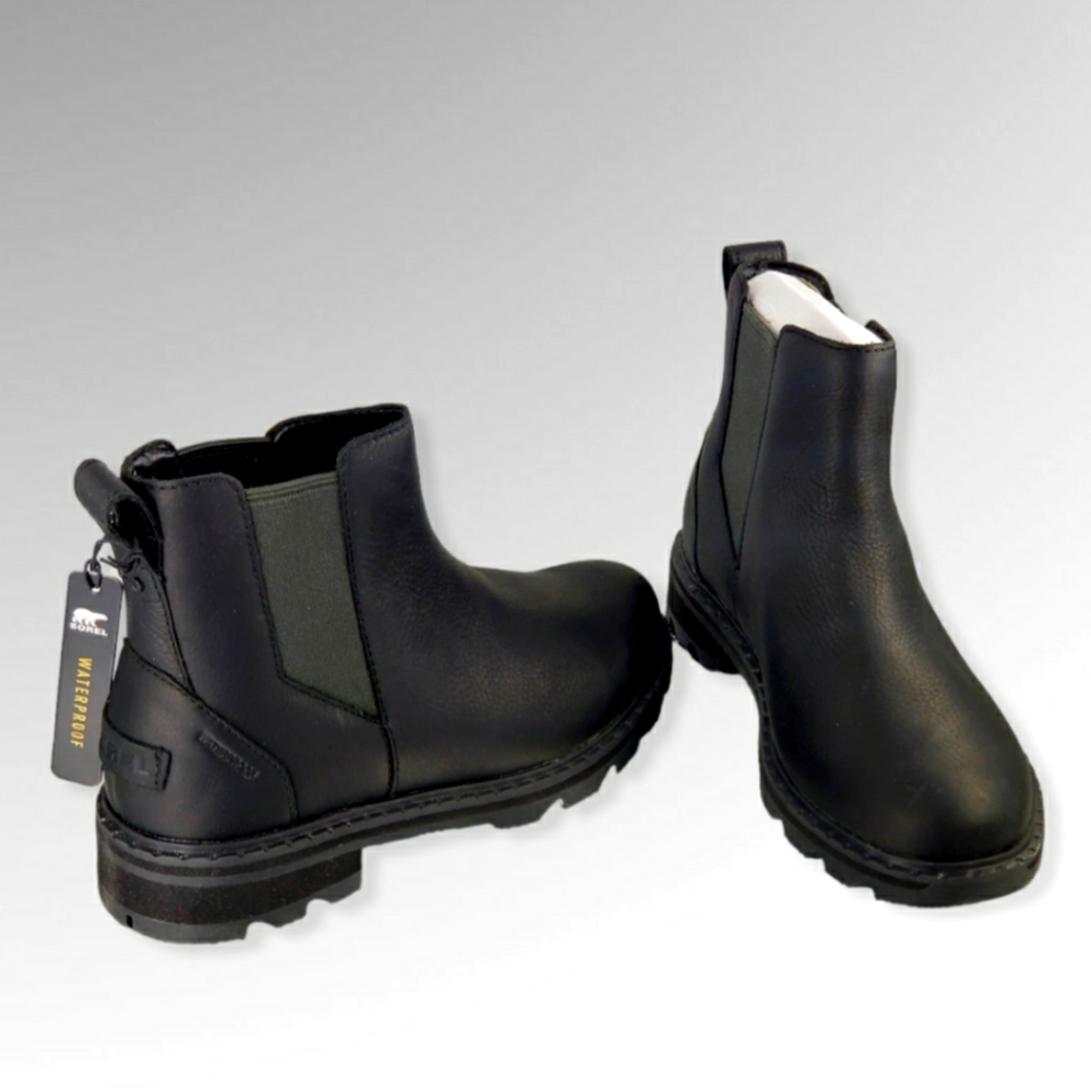 SOREL Lennox Chelsea Waterproof Boots-Black-Size 7